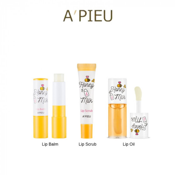 A'Pieu Honey & Milk Lip Balm - Поживний бальзам для губ - 1