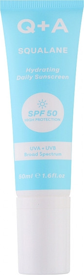 Q+A Squalane Hydrating Daily Sunscreen SPF50 - Зволожуючий сонцезахисний крем для обличчя