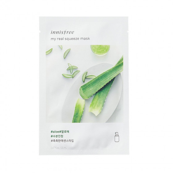 Innisfree My Real Squeeze Mask Aloe - Тканинна маска з екстрактом алое