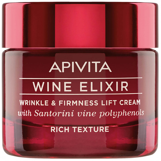 Apivita Wine Elixir Wrinkle & Firmness Lift Cream Rich Texture - Крем-ліфтинг насичені текстури з поліфенолами вина регіону Санторіні