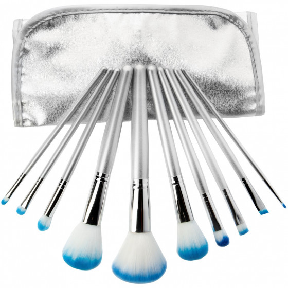 Bellapierre Professional Brush Set Blue - Професійний набір з 10 пензлів для макіяжу