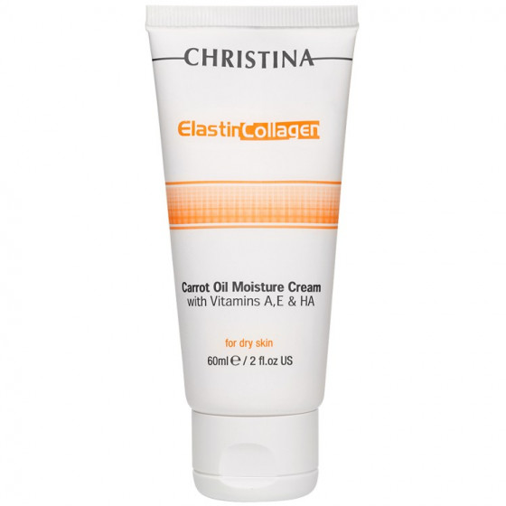 Christina Elastin Collagen Carrot Oil Moisture Cream With Vitamins A, E & HA For Dry Skin - Зволожуючий крем з вітамінами А, Е і гіалуроновою кислотою для сухої шкіри "еластин, колаген, моркв'яна олія"