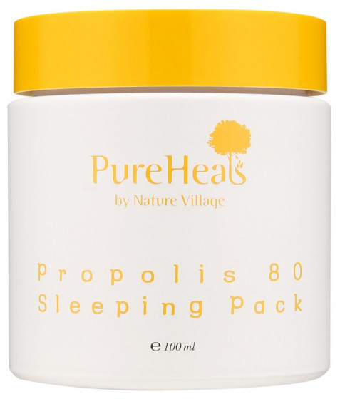 PureHeal's Propolis 80 Sleeping Mask - Нічна зволожуюча маска для обличчя з екстрактом прополісу