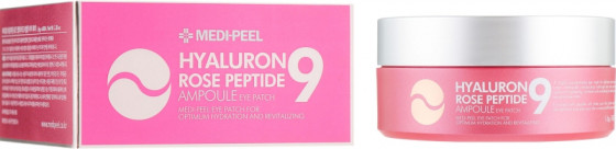 Medi Peel Hyaluron Rose Peptide 9 Ampoule Eye Patch - Гідрогелеві патчі з пептидами та болгарською трояндою - 1