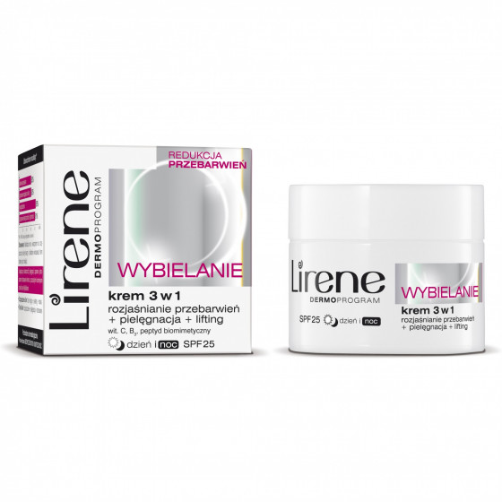 Lirene Whitening 3 in 1 Day & Night Cream SPF 25 - Відбілюючий крем для обличчя 3 в 1