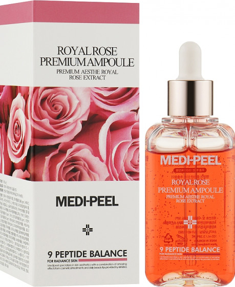 Medi Peel Royal Rose Premium Ampoule - Антивікова ампульна сироватка для обличчя з трояндою та пептидами - 1