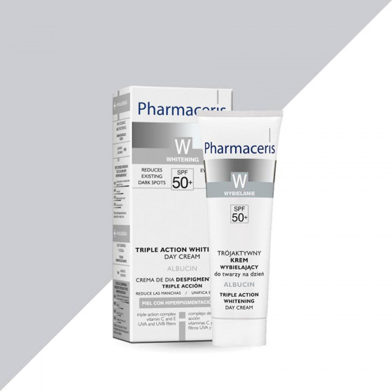 Pharmaceris W Albucin Triple Action Whitening Day Cream SPF50+ - Денний крем з освітлюючим комплексом потрійної дії - 2