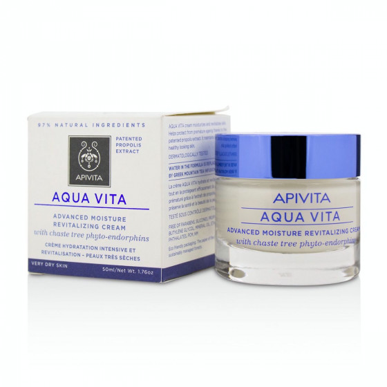 Apivita Aqua Vita Advanced Moisture Revitalizing Cream for Very Dry Skin - Інтенсивно зволожуючий крем з фітоендорфінамі Авраамового дерева для дуже сухої шкіри - 1