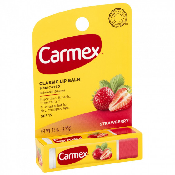 Carmex Lip Balm Stick SPF15 Strawberry SPF15 - Бальзам для губ з ароматом полуниці в стике - 1