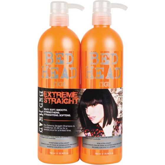 Tigi Bed Head Styleshots Extreme Straight Tweens - Набір для випрямлення і гладкості волосся (шампунь + кондиціонер)