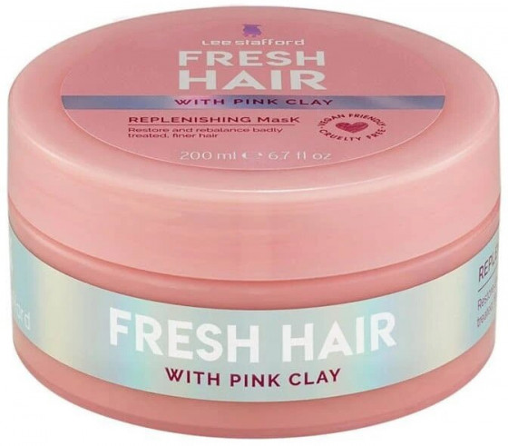 Lee Stafford Fresh Hair Replenishing Mask - Відновлююча маска для волосся з рожевою глиною