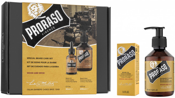 Proraso Wood And Spice Beard Care Set - Подарунковий набір для догляду за бородою