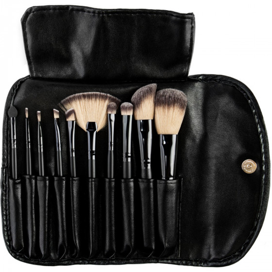 Bellapierre Professional Brush Set Black - Професійний набір з 10 пензлів для макіяжу