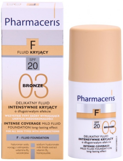 Pharmaceris F Intense Coverage Mild Fluid Foundation SPF20 - Делікатний тональний крем - 2