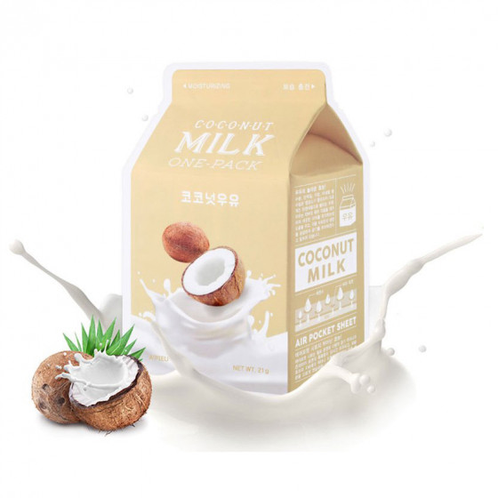 A'Pieu Coconut Milk One-Pack - Зволожуюча тканинна маска з молочними протеїнами та екстрактом кокоса - 1