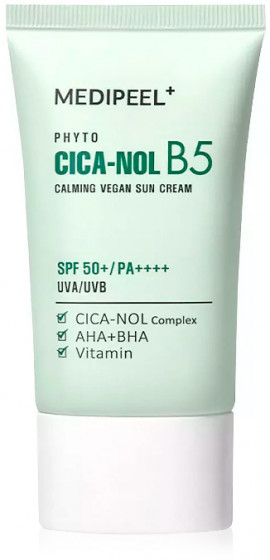 Medi Peel Phyto Cica-Nol B5 Calming Vegan Sun Cream SPF 50+ PA++++ - Заспокійливий сонцезахисний крем для обличчя