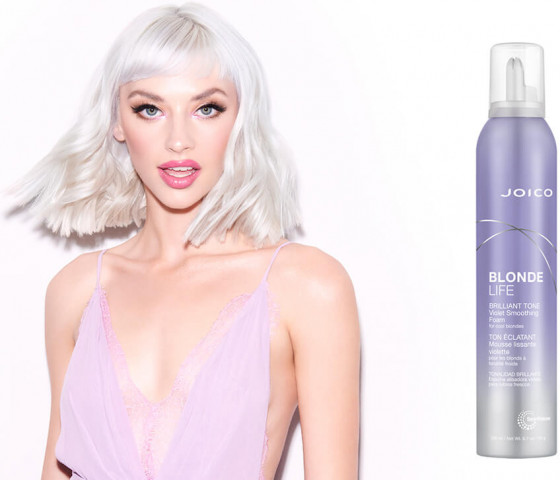 Joico Blonde Life Brilliant Tone Violet Foam Smoothing Foam - Фіолетовий розгладжуючий мус для збереження яскравості блонду - 1