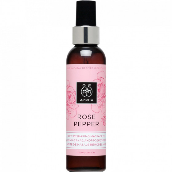 Apivita rose pepper body reshaping massage oil - Коригуючий масажне масло для тіла "Роза і перець"