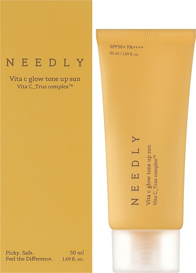 Needly Vita C Glow Tone Up Sun SPF50+ PA++++ - Сонцезахисний крем з ефектом освітлення та сяйва - 1