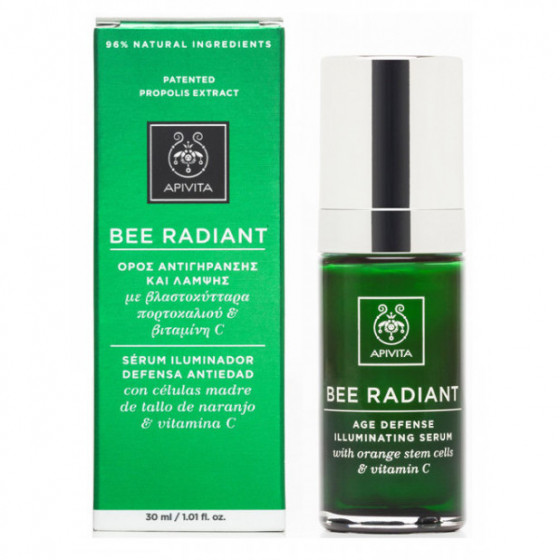 Apivita Bee Radiant Age Defense Illuminating Serum - Сироватка для сяйва і захисту шкіри від передчасного старіння зі стовбуровими клітинами апельсина - 1