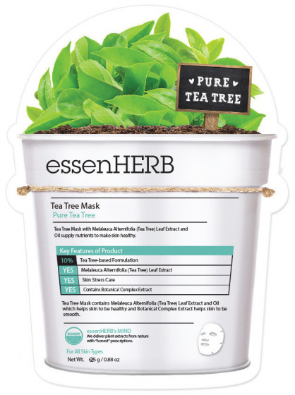 EssenHerb Tea Tree Mask - Заспокійлива тканинна маска з екстрактом чайного дерева