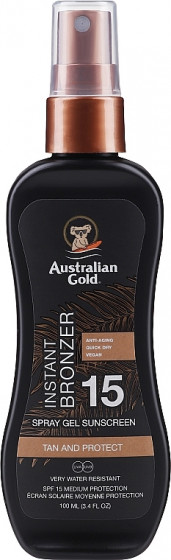 Australian Gold Spray Gel bronzer - Сонцезахисний спрей-гель з бронзатором SPF 15