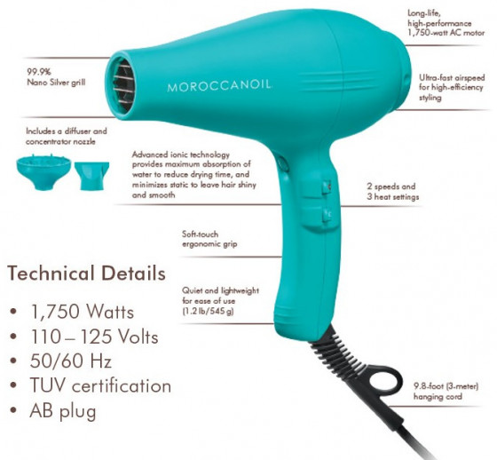 MoroccanOil Power Performance Ionic Hair Dryer - Професійний фен з іонізацією - 4