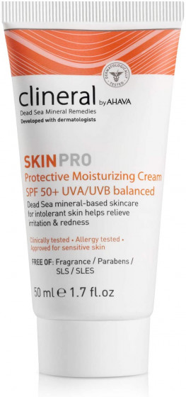 Ahava Clineral Skinpro Protective Moisturizing Cream SPF50+ - Захисний крем для чутливої ​​шкіри