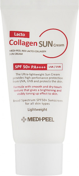 Medi Peel Red Lacto Collagen Sun Cream SPF50 - Сонцезахисний крем з колагеном та лактобактеріями