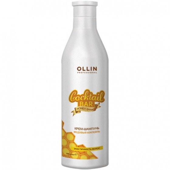 OLLIN Cocktail Bar Hair Cream Shampoo Honey Shake - Крем-шампунь для гладкості волосся "Медовий коктейль"