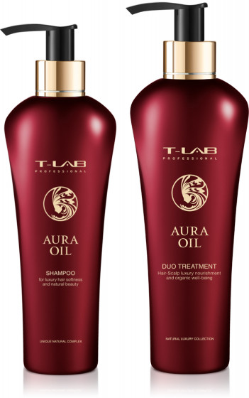 T-LAB Professional Aura Oil Duo Treatment Conditioner - Відновлюючий кондиціонер для сухого та пошкодженого волосся - 4