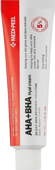 Medi Peel AHA BHA 28 Days Hyal Cream - Відновлюючий крем для обличчя з комплексом кислот