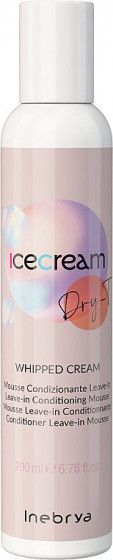 Inebrya Ice Cream Dry-T Whipped Cream - Незмивний мус для кондиціювання волосся