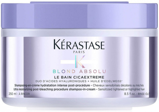 Kerastase Blond Absolu Le Bain Cicaextreme - Ультра-зволожуючий відновлюючий шампунь-крем для чутливого, освітленого або мелірованого волосся