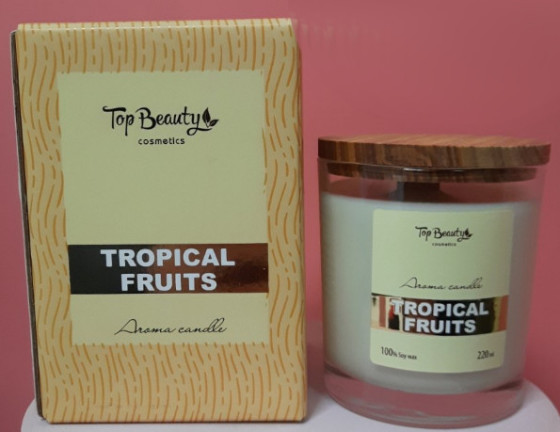 Top Beauty Aromatic candle - Свічка ароматична із соєвого воску 220 мл. Tropical fruits