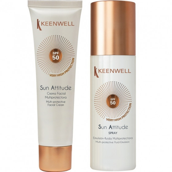 Keenwell Facial Cream SPF 50 + Fluid Emulsion SPF 50 - Cолнцезахисний крем для обличчя SPF 50 + Cпрей-флюїд для тіла SPF 50