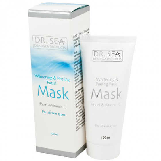 Dr. Sea Whitening & Peeling Facial Mask - Відбілююча маска-пілінг для обличчя з перлами і вітаміном С