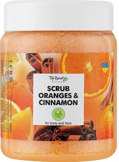 Top Beauty Scrub Oranges & Cinnamon - Скраб для тіла та обличчя (апельсин-кориця)