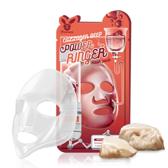 Elizavecca Collagen Deep Power Ringer Mask Pack - Омолоджуюча тканинна маска для обличчя з колагеном - 1