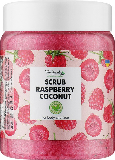 Top Beauty Scrub Raspberry Coconut - Скраб для тіла та обличчя (малина)