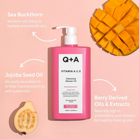 Q+A Vitamin ACE Cleansing Shower Oil - Вітамінізована олія для душу - 5