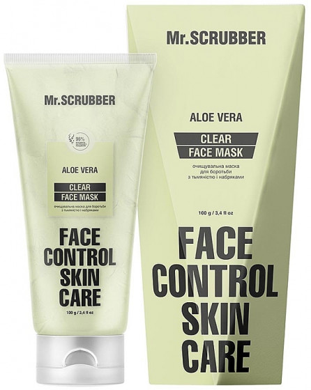 Mr.Scrubber Face Control Skin Care Clear Aloe Vera - Очищувальна маска для боротьби з тьмяністю та набряками