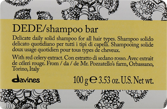 Davines Essential Haircare Dede Shampoo Bar - Ділікатний твердий шампунь для щоденного використання для всіх типів волосся