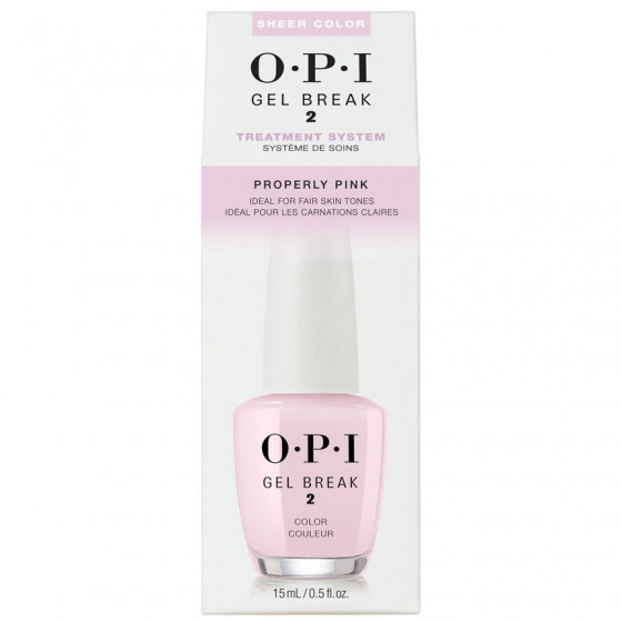 OPI Gel Break Lacquer Properly Pink - Зміцнююче кольорове покриття - 1