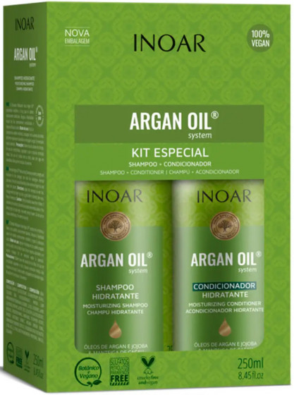 Inoar Argan Oil - Безсульфатний набір для комбінованого волосся