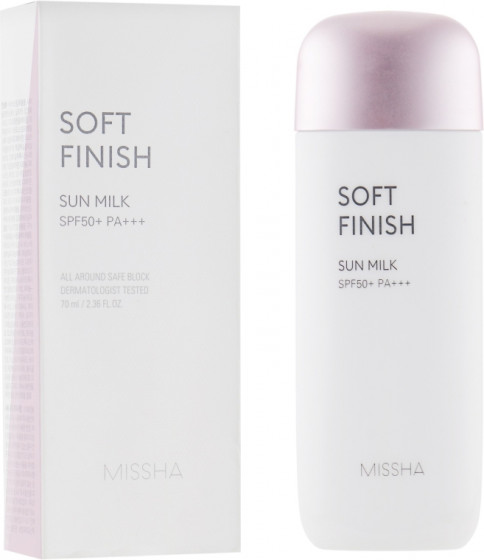 Missha All Around Safe Block Soft Finish Sun Milk SPF50+ - Сонцезахисне молочко для обличчя