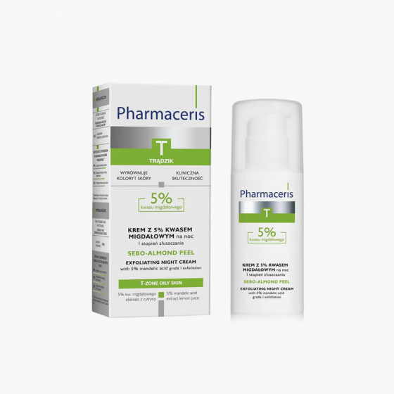 Pharmaceris T Sebo-Almond-Peel Exfoliting Night Cream - Нічний крем-пілінг з 5% мигдальною кислотою - 2