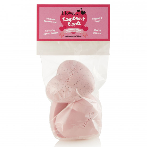 I Love Raspberry Ripple Love Heart Soaps - Мило "Малина"