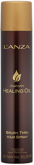 L'anza Keratin Healing Oil Brush Thru Hair Spray - Лак для волосся і брашингу