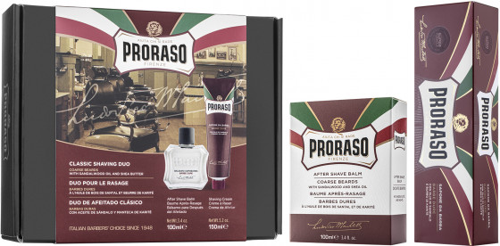 Proraso Red Classic Shaving Duo - Подарунковий набір для гоління жорсткої щетини - 1